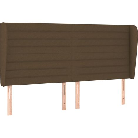 Maison Exclusive - Testiera ad Orecchio Marrone Scuro 163x23x118/128 cm in Tessuto