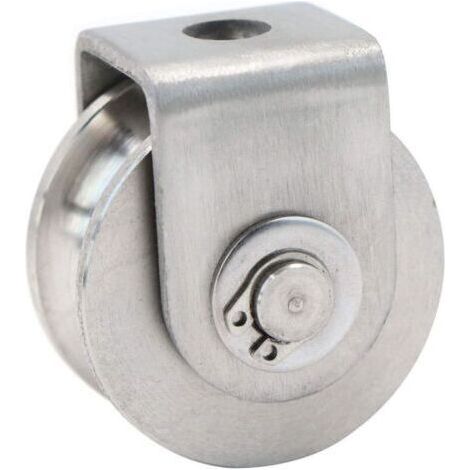 Single Pulley, Stainless Steel Cable Pulley, Lifting Pulley, Climbing Pulley, Loading Pulley, Lifting Pulley, Capacity 30kg - 1 Piece, Silver (1/4)