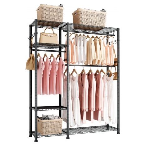 Portant à Vêtements avec 6 Étagères Réglables Portemanteau avec (1/5)