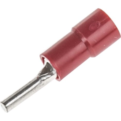 Connecteur à broches à sertir Isolé RS PRO, placage Etain, Dia. broche 1.9mm, Long. broche 9mm, Rouge 16AWG 1.5mm²