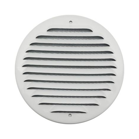 Griglia tonda da sovrapporre in metallo con rete d.150 mm alluminio bianco