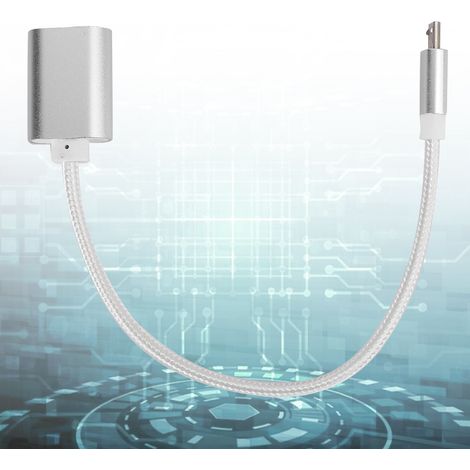 Câble OTG 3 en 1 en tissu tressé robuste, connecteur USB vers micro USB, anti-corrosion, transfert rapide pour appareils Android, finition argentée