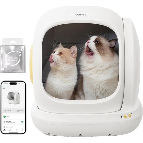 Inodoro automático para gatos, de amplia apertura, con control de olores, blanco, XXL (1/5)