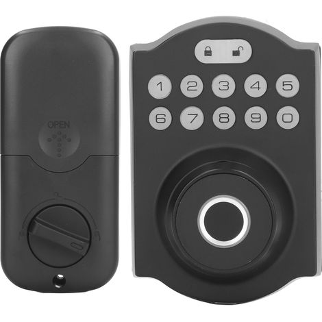 Serrure de porte intelligente à empreinte digitale pour portes intérieures en bois, serrures numériques pour maisons et appartements prenant en charge le déverrouillage par empreinte digitale, par mot (1/5)