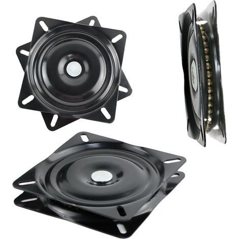 Roulement Carrée De Plateau Tournant, 16cm, Base Pivotant, pour Les Meubles Sofa TV Et Tabouret De Bar, Noir (1/5)