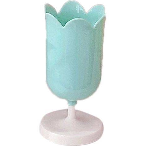 Portalápices vintage con forma de tulipán - Organizador de escritorio de gran capacidad para el hogar y la oficina - Accesorio decorativo verde (1/5)