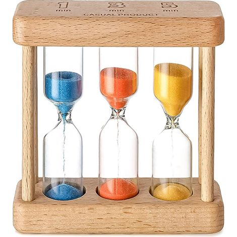 Sablier Minuteur 3-en-1, Horloge à Sable pour Enfants, Minuteur de Cuisine pour Thé, Brosse à Dents, Jouet Cadeau pour Bureau et Maison, Chronomètre de Table (1/5)