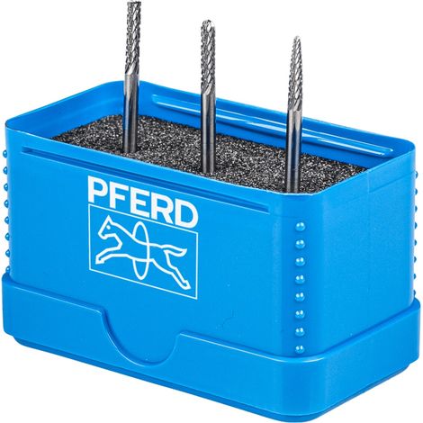 PFERD TOOLS Hartmetall Kleinfrässtift Set 1504 Zahnung 3 PLUS 3-tlg. Ø 3mm Schaft-Ø 3mm universal mittel kreuzverzahnt (1/5)