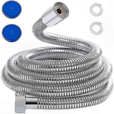 Tuyau de douche extra-long de 3 mètres avec joint. finition chromée en acier inoxydable. tuyau de remplacement pour système de douche (118 pouces). (1/5)