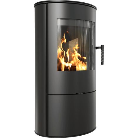 Kaminofen aus stahl KRATKI ROLLO Ø 150 7 kW schwarz Verkleidung (1/5)