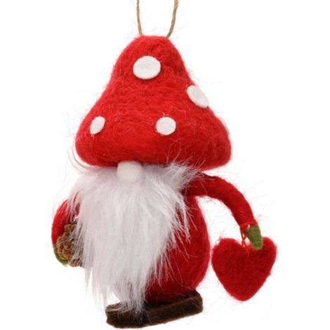 Kaemingk – Figurine champignon Amanite – Polyester rouge, L 6 x H 10,5 cm