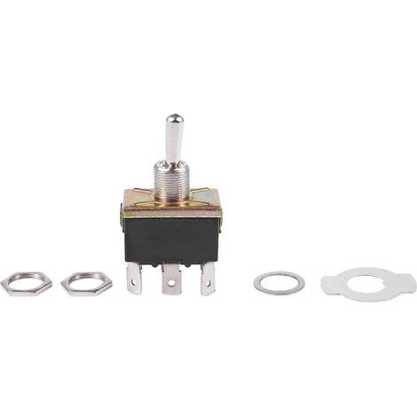 Interrupteur à bascule DPDT 6 broches, noir et argent, 250 V CA / 10 A / 125 V / 15 A (1/5)