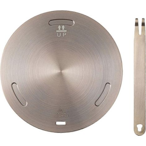 ensemble de plaque de cuisson à gaz en métal avec adaptateur et diffuseur de chaleur-16X16X0.3CM-Rose Gold (1/3)