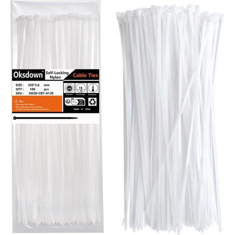 Kabelbinder 100 250mm 3,6mm Nylon 18kg Zugfestigkeit 3.6x250mm (1/5)