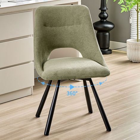 Fauteuil salon - WAFTING - WAFTING - Pivotant 360° - Tissu imitation cachemire - Pieds métal (1/5)