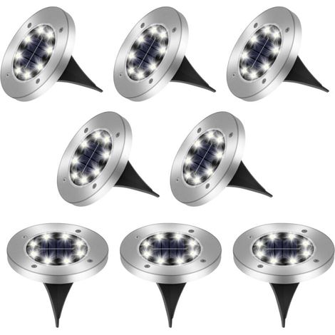 Lámpara solar exterior, 8 unidades, 8 LED, impermeable IP65, decorativa para patio y entrada de vehículos. (1/5)