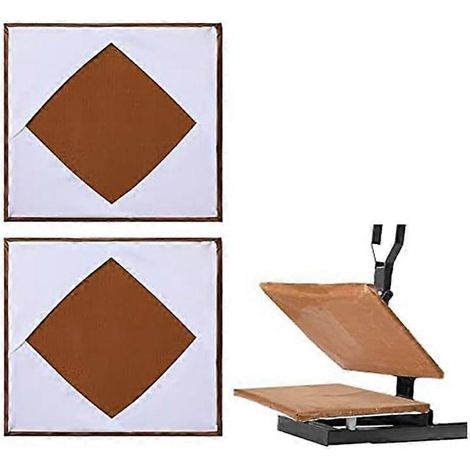 Lot de 2 housses de protection pour plateau de presse à chaud, pour machine à presser à chaud, blanc. (1/5)