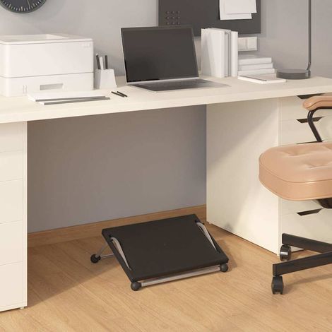 Repose-Pieds pour Salon ou Chambre - Tabouret Pouf Noir 45x40x13,5 cm BV288941 - BonneVie (1/5)