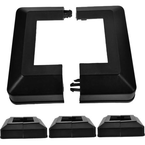 4 capuchons protections carrés en plastique poteaux noirs (1/5)