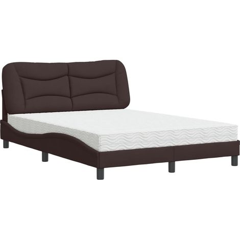 Maison Exclusive - Bett mit Matratze "Hvar" Dunkelbraun 140x190 c