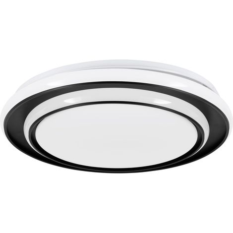 Plafoniera Moderna Moschetta Acciaio Nero Plastiche Bianche Led 24W 2800Lm Ip20