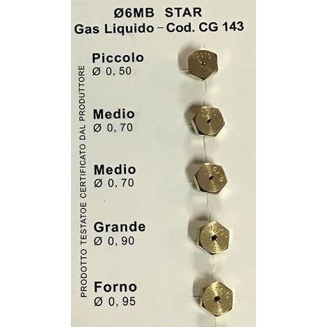 LPG Nozzle Series with 5 Injectors Gas Hob Universal Lights