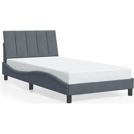 Maison Exclusive - Giroletto senza Materasso Hanko Grigio Scuro 100x200 cm Velluto (1/5)