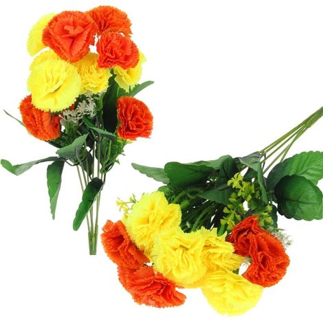 Chrysanthemenstrauß, Kunstblumen für die Vasendekoration, Komposition, 35 cm, Orange