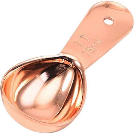 Cuillère doseuse à café en acier inoxydable, 15 ml ou 30 ml, pour café, lait en poudre et poudre, finition or rose. (1/5)