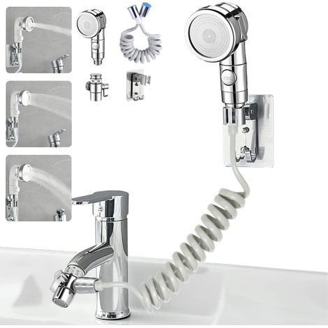 Douchette adaptable sur robinet,Facile à laver les cheveux et à nettoyer les assiettes,douchette lavabo/ coiffeur/ evier,rallonge robinet lavabo