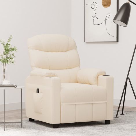 Fauteuil inclinable électrique Fauteuil de Relaxation Crème Tissu 27439 (1/5)