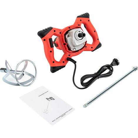 Malaxeur à mortier portable, moteur puissant, mélange efficace, Rouge, 220V-240V Prise EU (1/2)