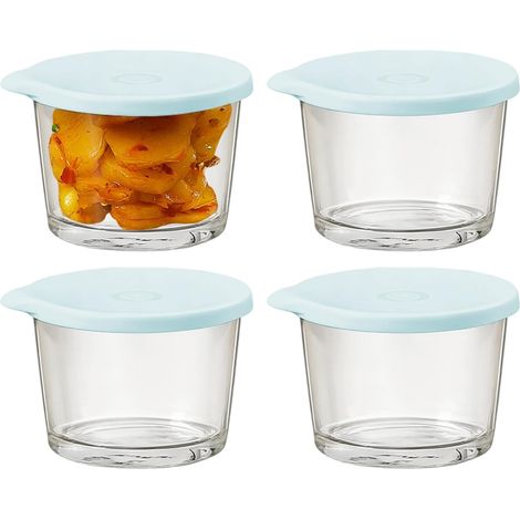 4 Piece Glass Bowls, Secure Airtight Containers, Lunch Box (1/5)