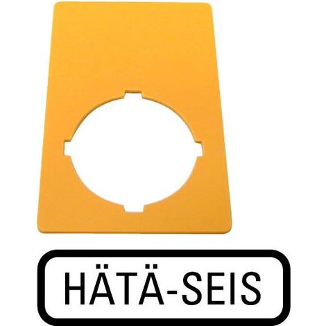 Étiquette arrêt d'urgence jaune HxL 50x33mm HÄTÄ-SEIS EATON M22-XZK-SF99