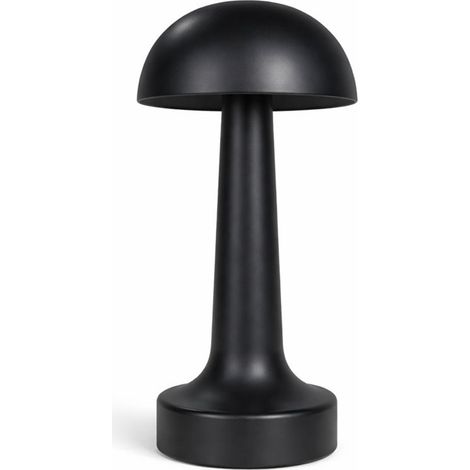 Tischlampe USB Wiederaufladbar LED - Modernes Design - Warmes Licht - Touch-Steuerung - Herey Schwarz