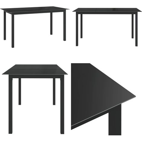 Gartentisch Schwarz 150x90x74 cm Aluminium und Glas - Gartentisch - Aluminiumtisch - Glasstisch - Outdoortisch - Terrassenmöbel - Home & Living (1/5)