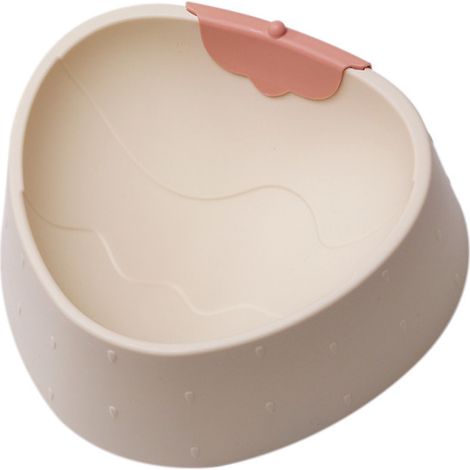 Pet Neck Protection Bowl Cartoon Strawberry Anti Spill Edge Non Slip Elevated Cat Food Bowl Pink (1/5)