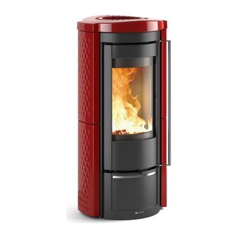 Poêle à bois en céramique raccordable - LA NORDICA Liu.16  7.5 kW  Bordeaux