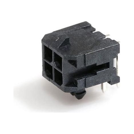 Connettore Micro Fit femmina porta maschio 2X2 vie da circuito stampato 90°