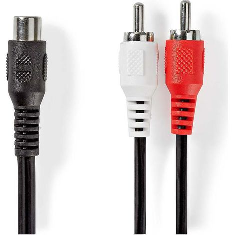 Cable de audio estereo 2x rca hane rca hona niquelado 020m redondo ampolla