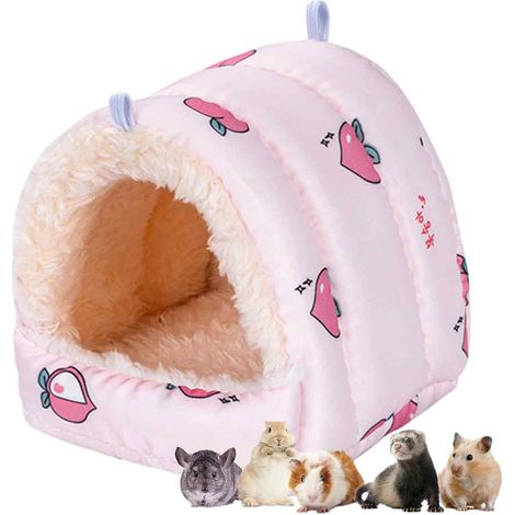 Nid Pour Petit Animal - Abri Doux Et Chaud En Peluche Et Mousse Élastique - Pour Cochon D Inde Hamster Hérisson Souris - Taille XS à L - 1 Pièce (1/5)