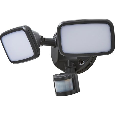 Litecraft Alma Floodlight Twin LED Outdoor Fitting with PIR Sensor - Dark Grey