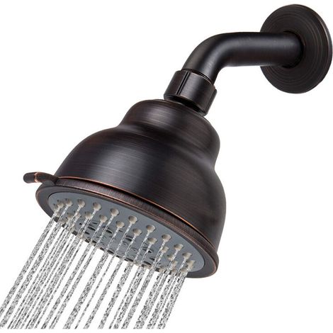 DEESSE SHOP - Pommeau de douche haute pression - Pommeau de douche pluie 5 fonctions - Expérience de douche confortable même à faible débit d'eau - Bronze huilé (bras de douche inclus) (1/4)