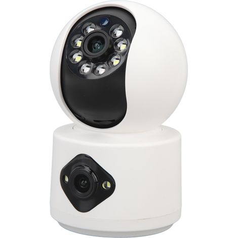 Dual-Objektiv-Überwachungskamera für den Innenbereich, kabellos, HD-fähig, mit Gegensprechfunktion, Babyphone und Monitor (1/5)