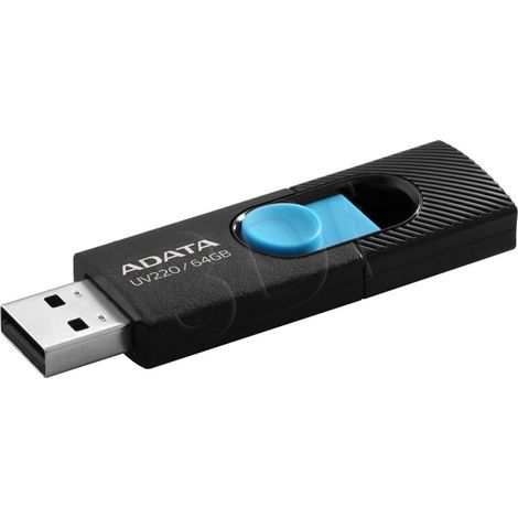 Unidad USB adata UV220 Capacidad: 64 GB Color: Negro y azul USB 2.0 (1/3)