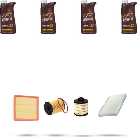 Kit tagliando 4 FILTRI e 4L OLIO compatibile con Citroen Ds4 1.6 BlueHdi 85kw dal 2014 (1/5)