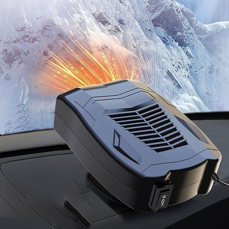 Chauffage de Voiture Portable 12 V pour Voiture - Chauffage Rapide - Désodorisant pour Pare-Brise - Base rotative à 360 ° - Prise dans l'allume-Cigare pour l'hiver