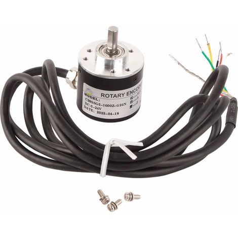 Codeur incrémental triphasé ABZ C38S6G5, axe plein 6mm, 1200-2000 impulsions, DC5-24V, modèle C38S6G5-1600Z, capteur rotatif haute précision. (1/5)