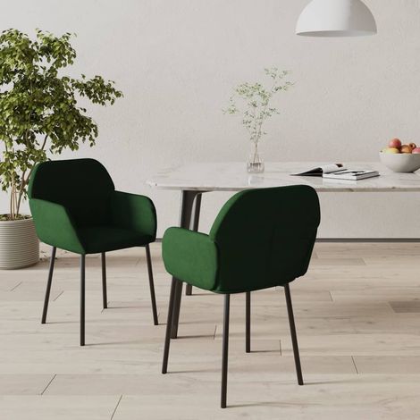 Esszimmerstühle 2 Stk. Dunkelgrün Samt vidaXL551704 (1/5)