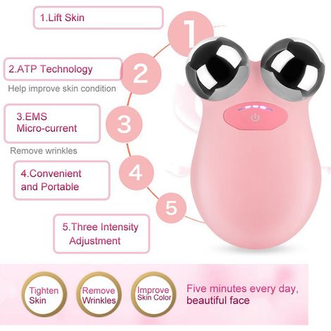 Appareil de massage du visage par micro-courants électriques à vibrations pour lifter, éliminer les rides et les poches, soin de la peau (1/5)